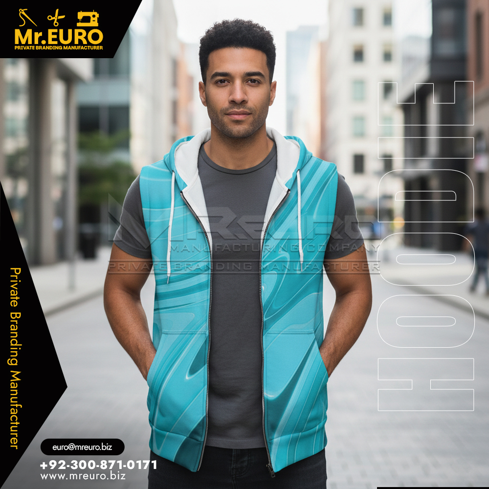 Casual Sleeveless Zip Hoodie for Men's Everyday Wear