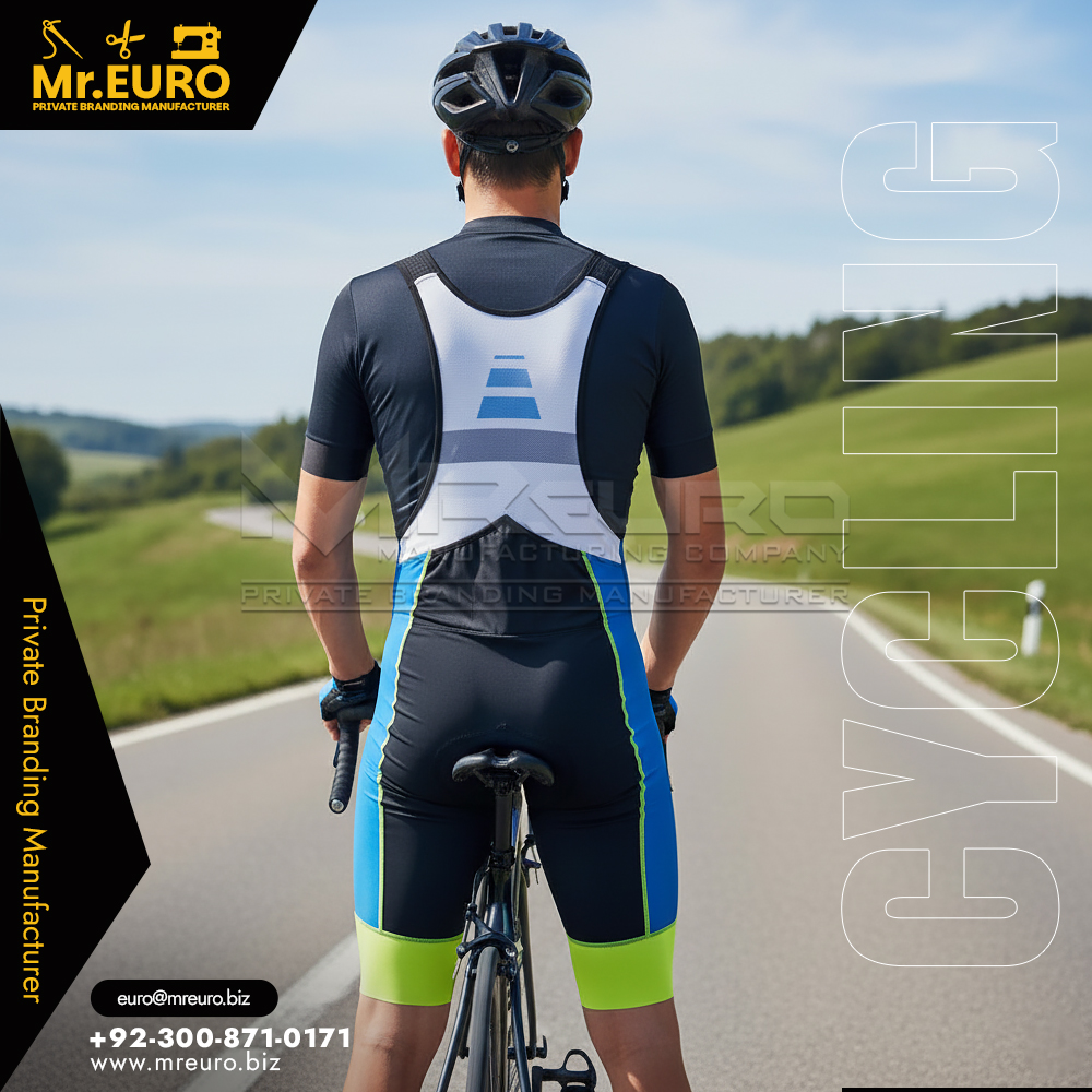 Pro Blue Cycling Bib Shorts for Race Day Riders - Image 2