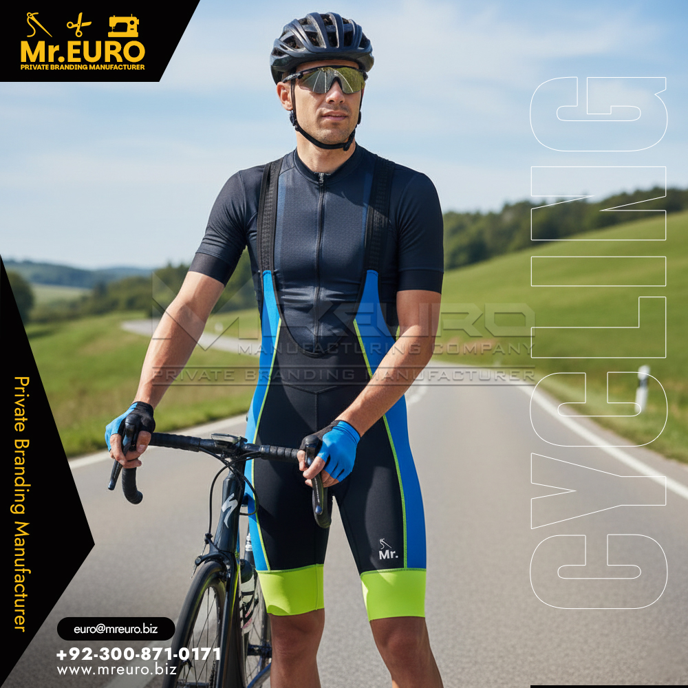 Pro Blue Cycling Bib Shorts for Race Day Riders
