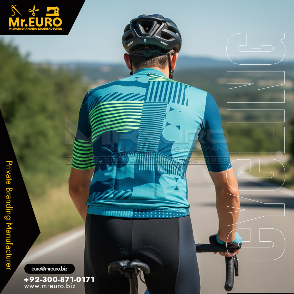 Sublimation Blue Green Cycling Jersey - Image 2