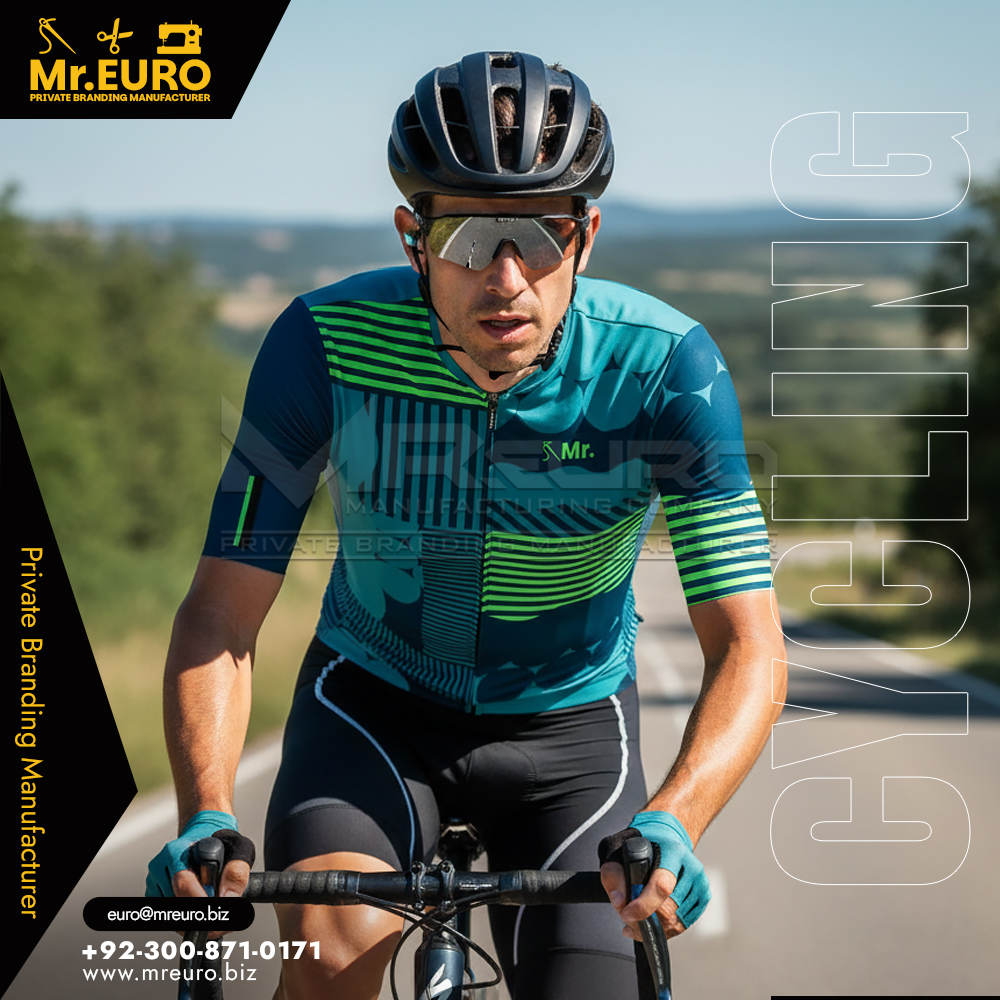 Sublimation Blue Green Cycling Jersey