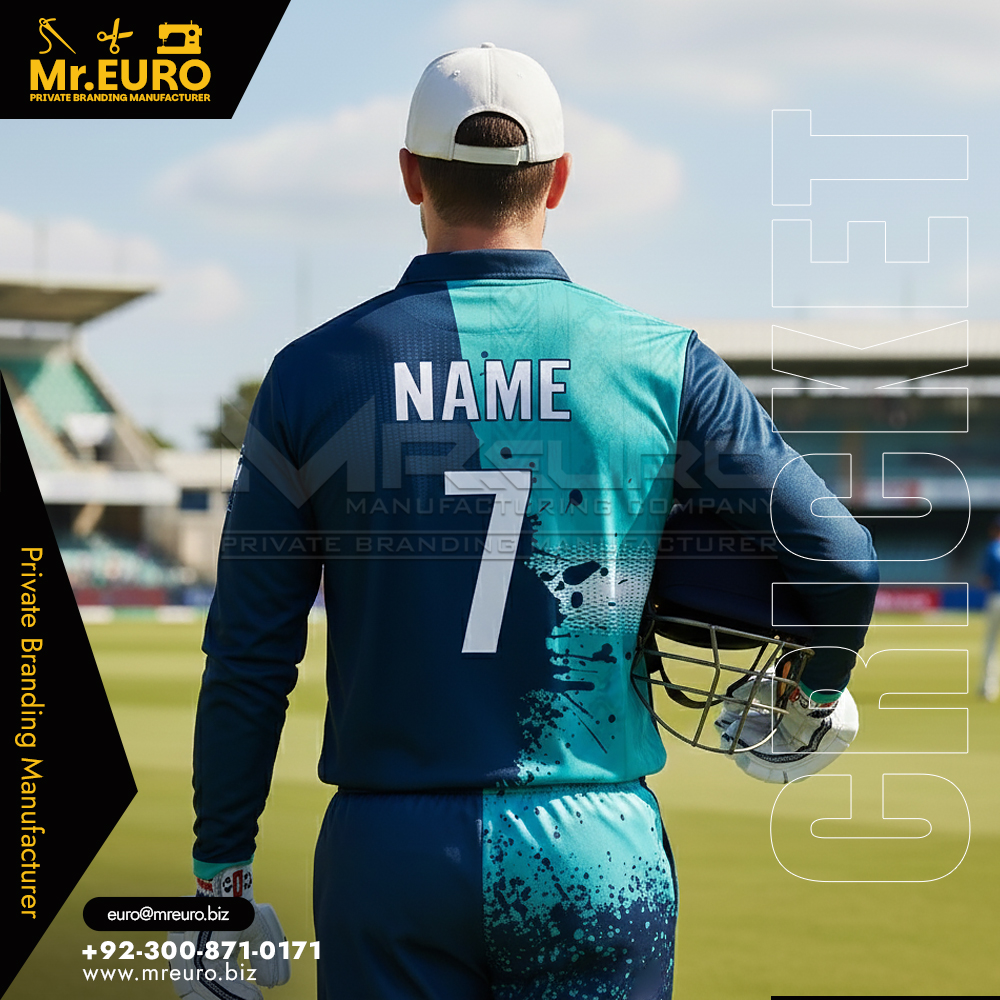 Teal Blue Modern Cricket Jersey for Club Cricket Teams - Image 2