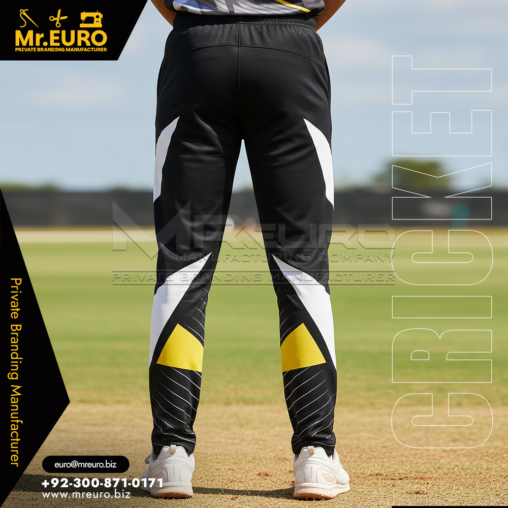 Black & Yellow Cricket Trouser Performance Fit - Image 2