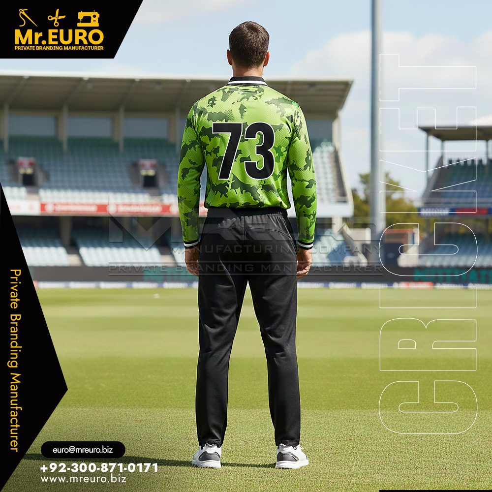 Light Green Printed Cricket Uniform for Match Play - Image 2
