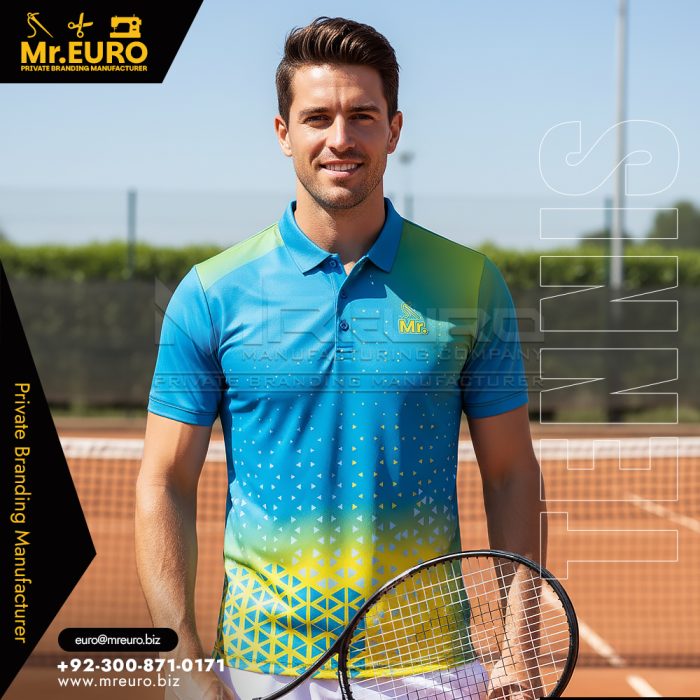 Sublimated Tennis Polo T-Shirt Bold Court Print