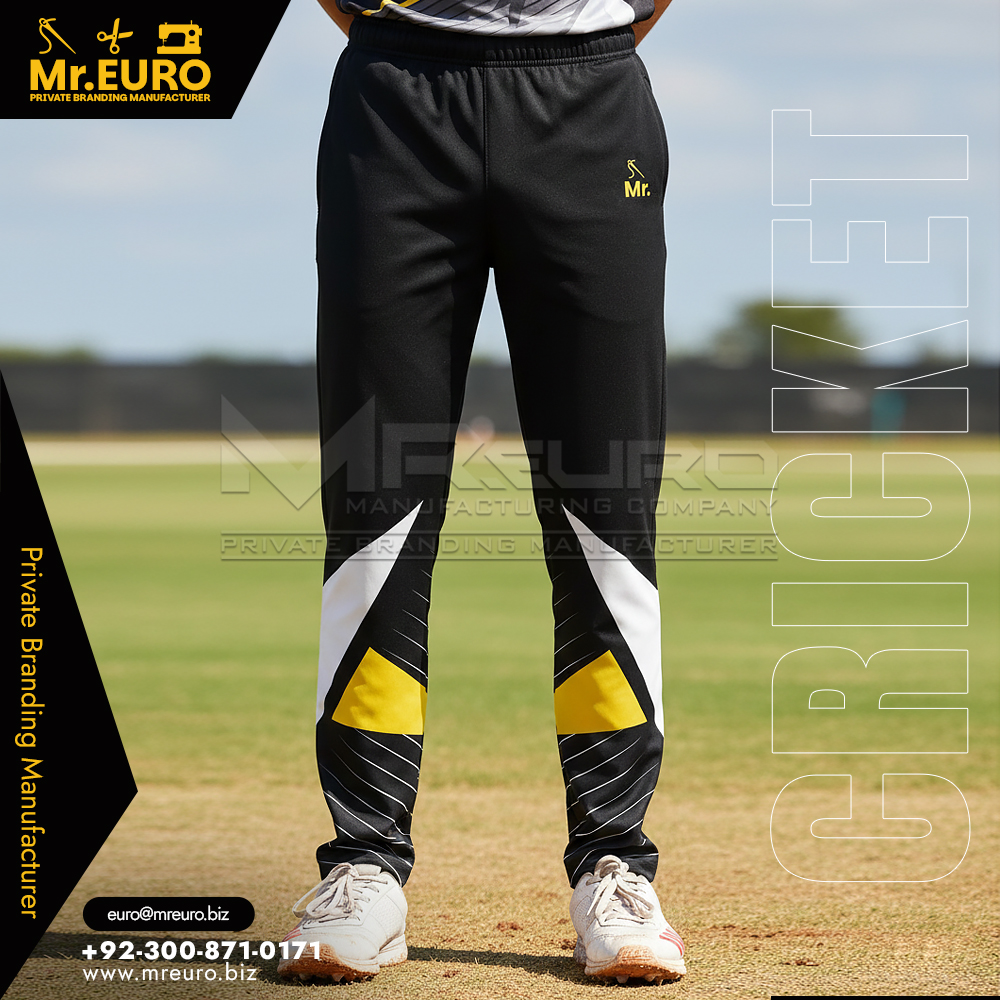 Black & Yellow Cricket Trouser Performance Fit