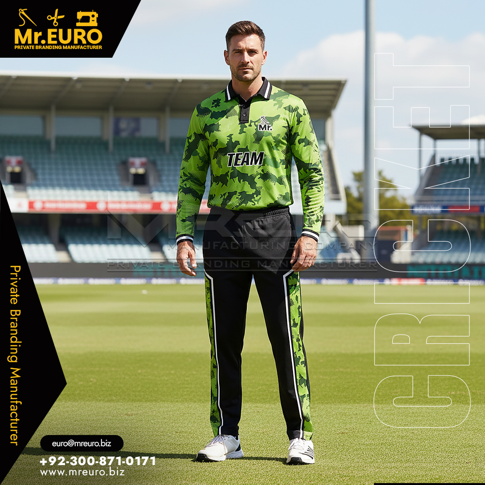 Light Green Printed Cricket Uniform for Match Play