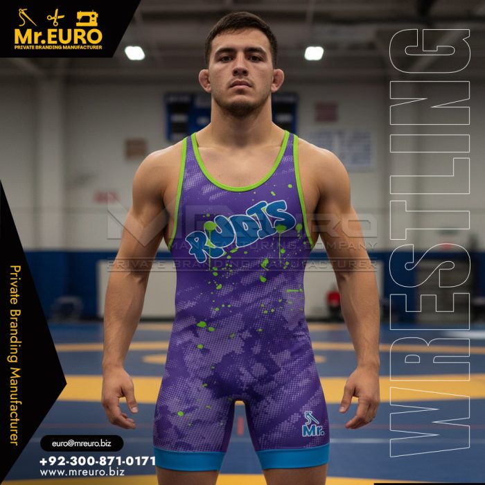Graphic Design Purple Wrestling Singlet