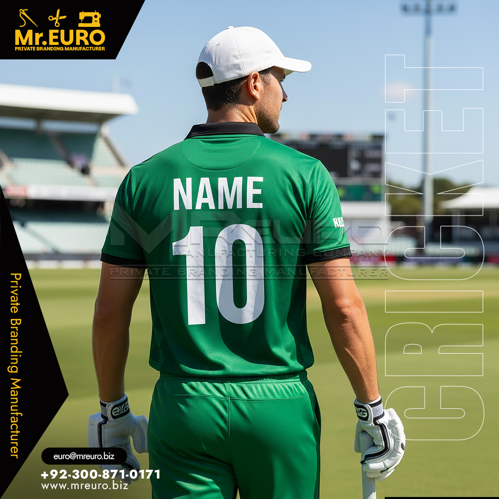 Vibrant Green Cricket Jersey for Match Day Wear - Image 2