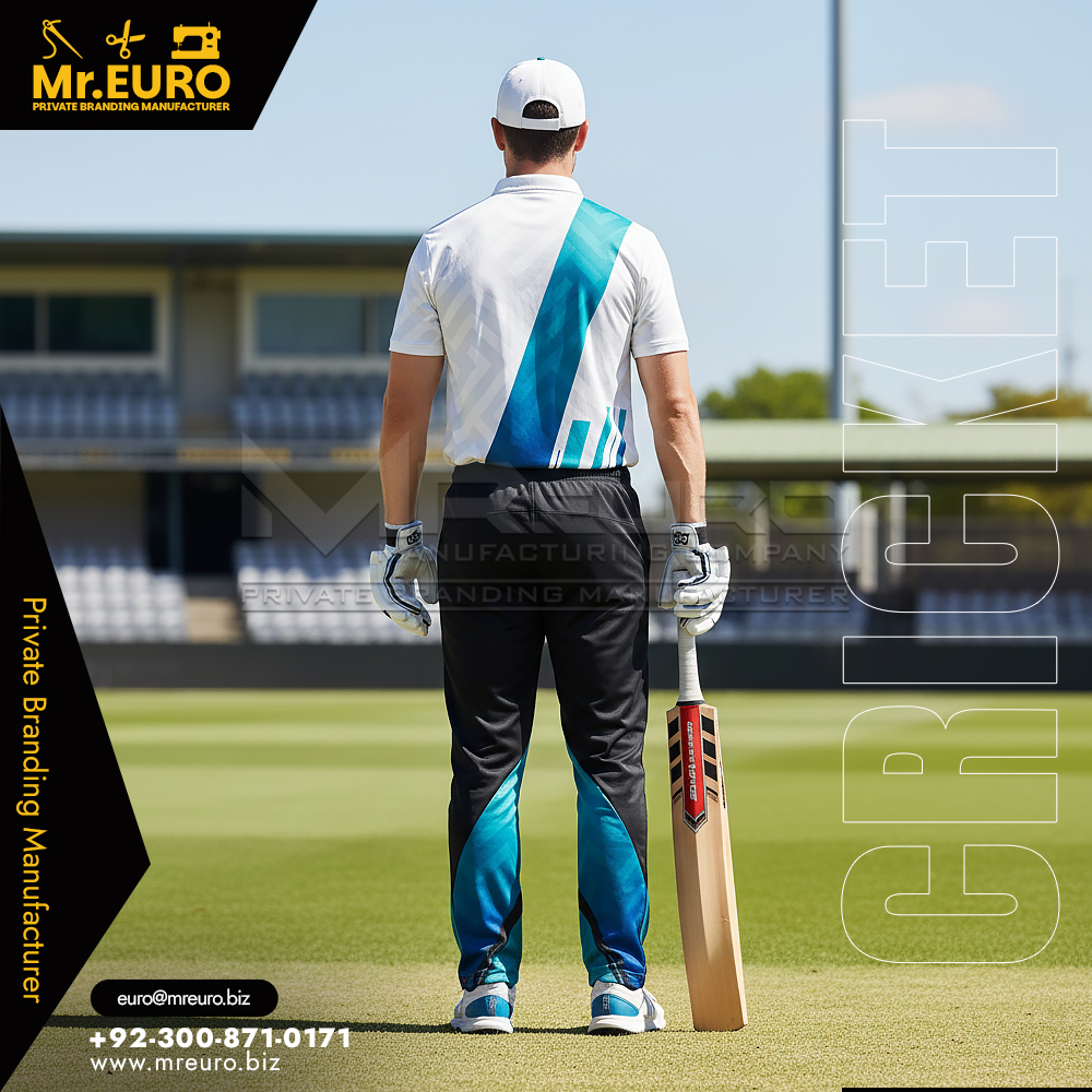 Printed White & Sky Blue Cricket Kit for Squads - Image 2