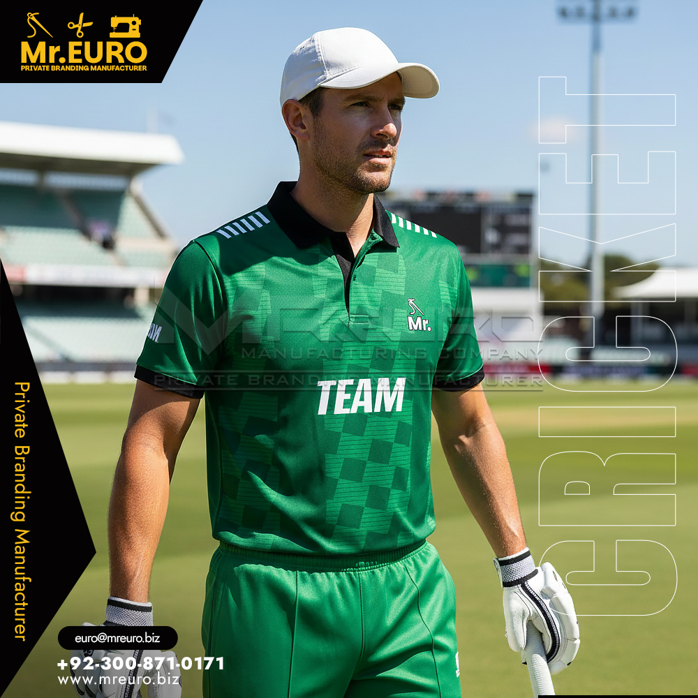 Vibrant Green Cricket Jersey for Match Day Wear