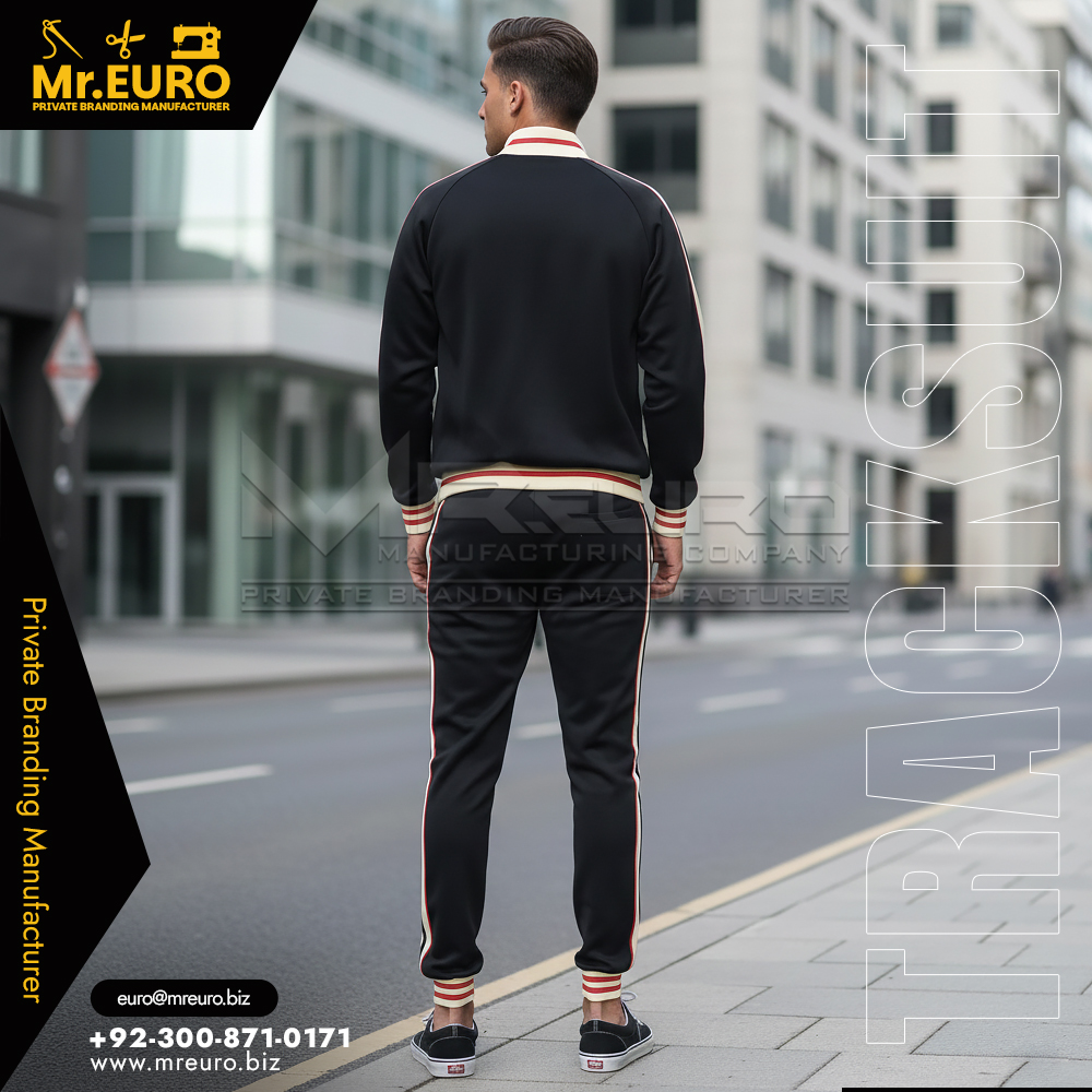 Men' Black Workout Tracksuit Jogger & Zip Jacket - Image 2