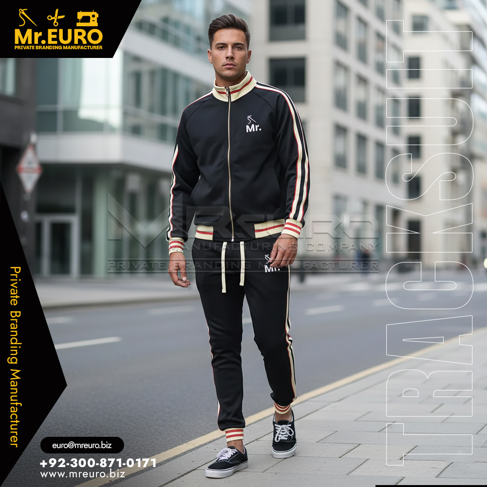 Men' Black Workout Tracksuit Jogger & Zip Jacket