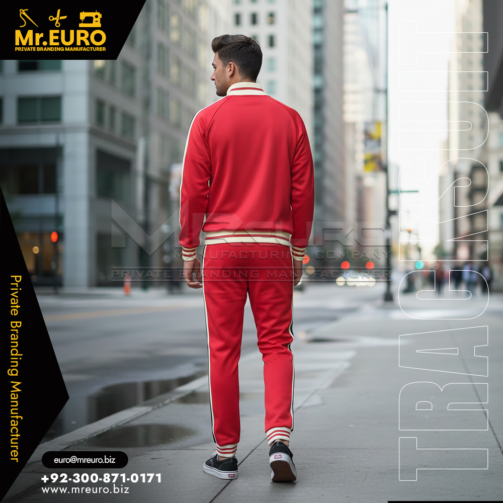 Men's Red Sports Tracksuit, Athletic Jogger & Jacket - Image 2