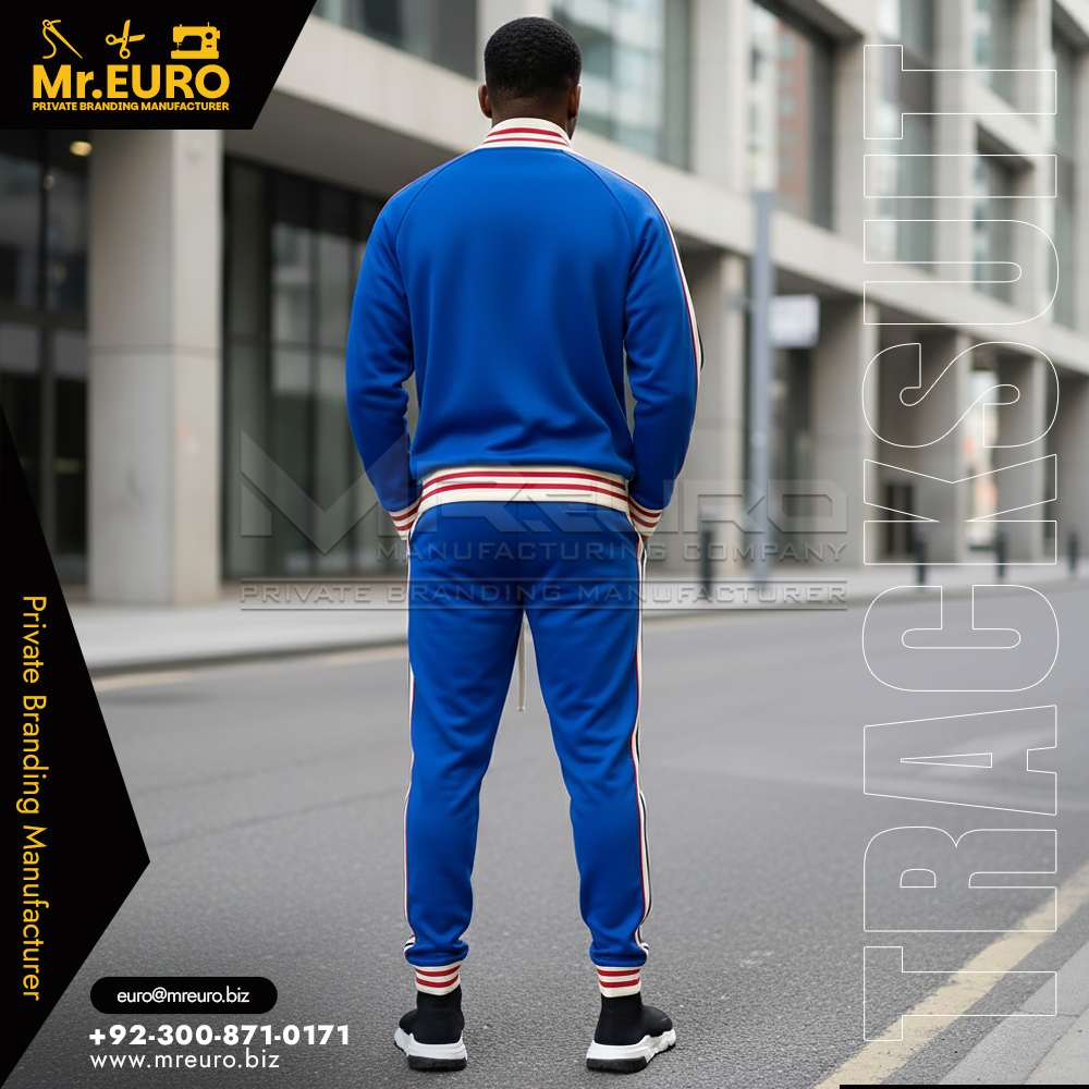 Royal Blue Gym Tracksuit, Stylish Jogger & Jacket - Image 2