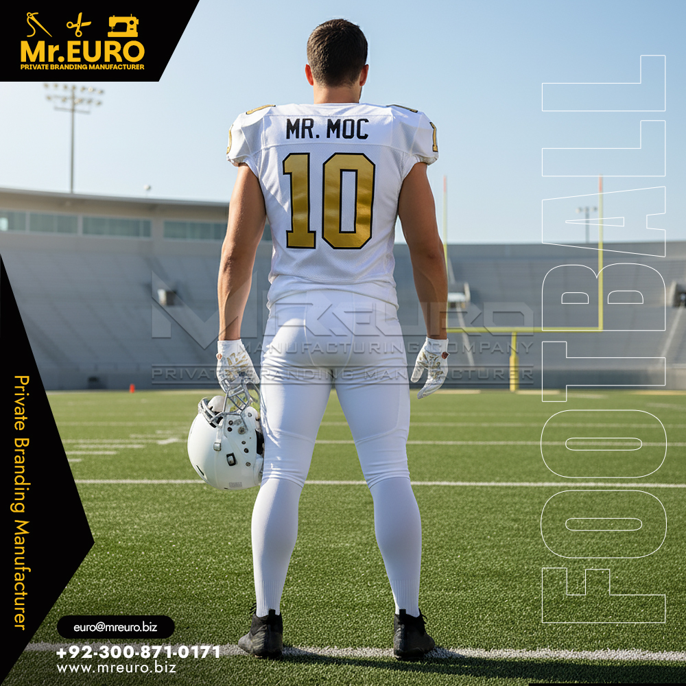 Custom White & Gold Football Uniform Team Set - Image 2