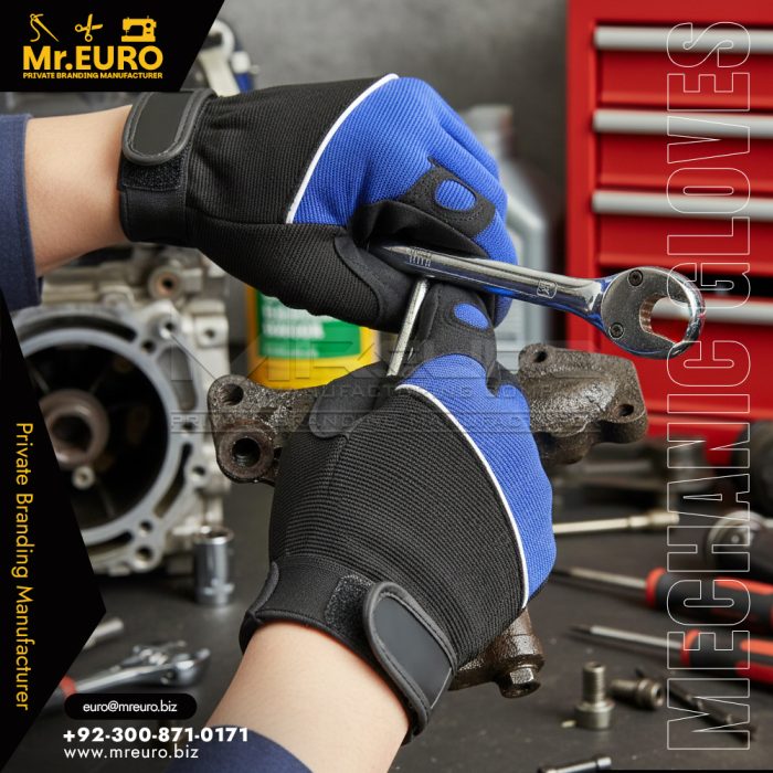 Blue Automotive Work Repairs Mechanic Gloves