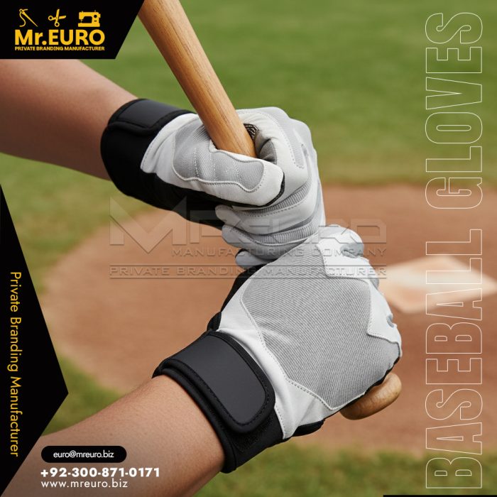 Black & White Anti Slip Baseball Batting Gloves Set