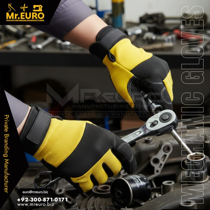 Yellow High Grip Work Mechanic Gloves