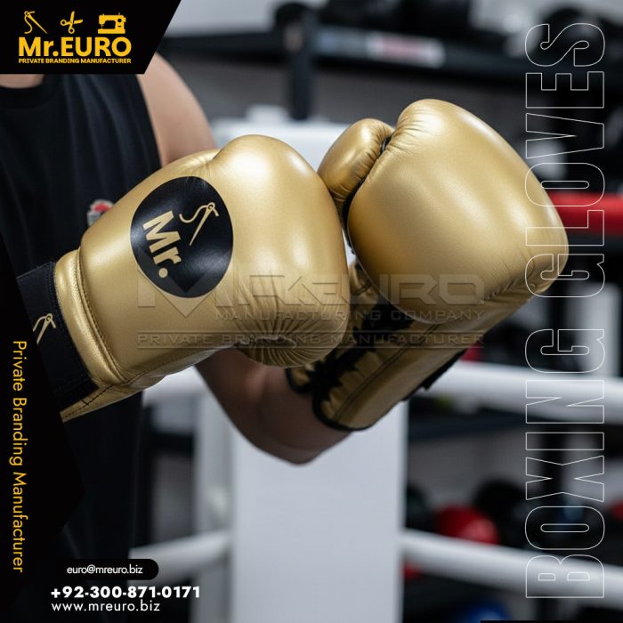 Premium Gold Training Boxing Gloves Pro Fights