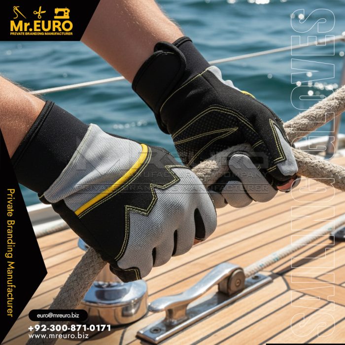 Heavy Duty Grey Sailing Gloves Marine Work