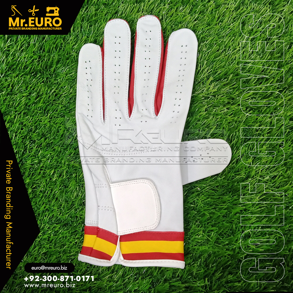 Striped Cuff Golf Glove Secure Wrist Fit - Image 2