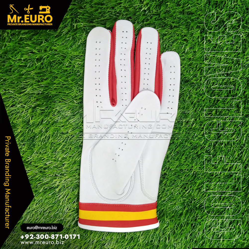 Striped Cuff Golf Glove Secure Wrist Fit - Image 3