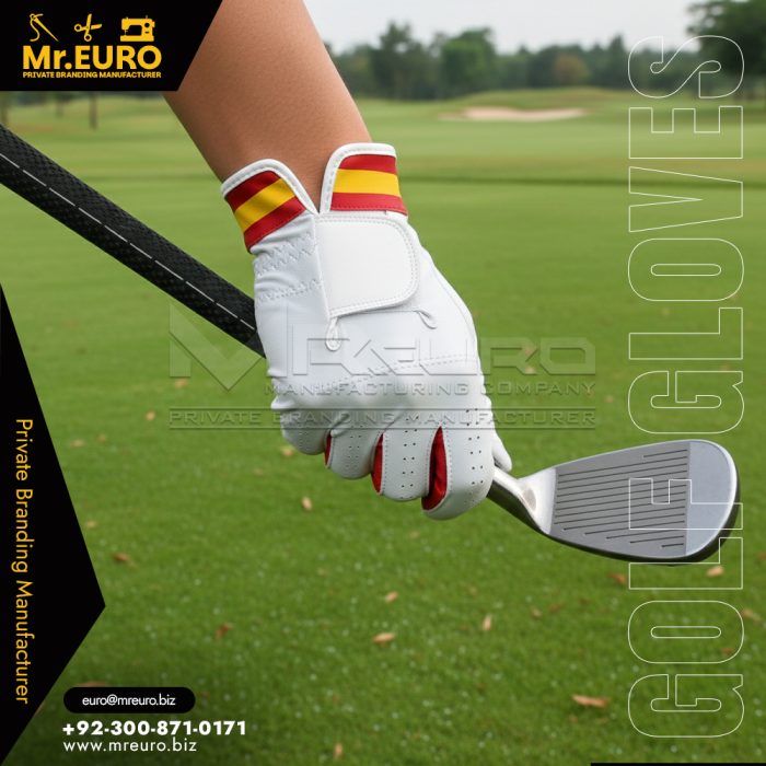 Striped Cuff Golf Glove Secure Wrist Fit